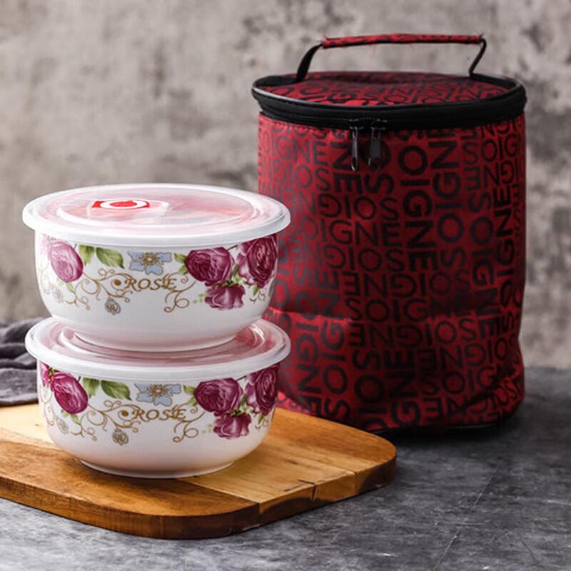 Qiwei Microwave Safe Ceramic Bowl Set with Lids