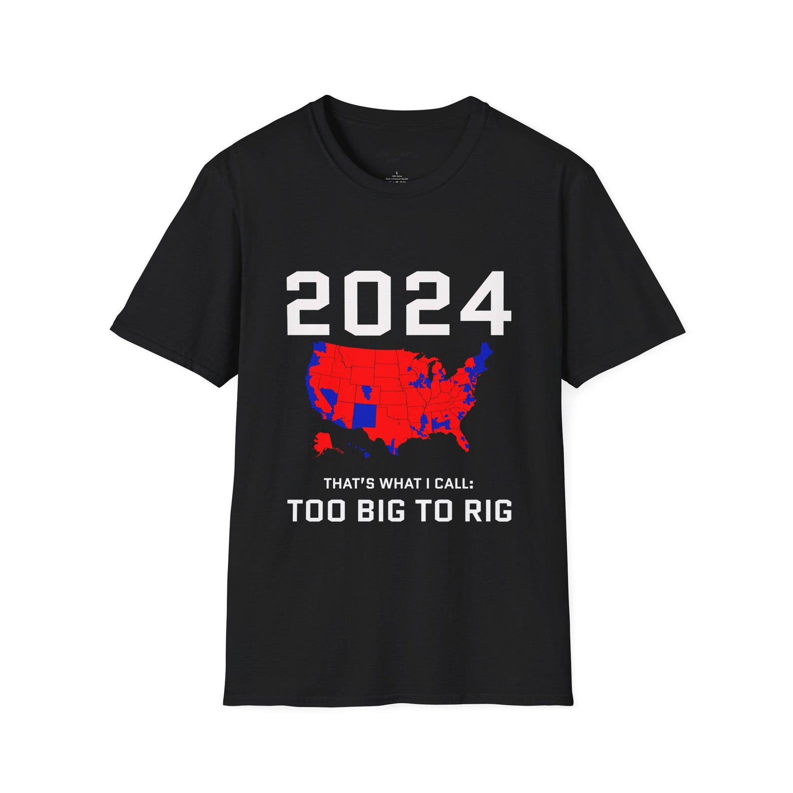 Too Big to Rig 2024 USA Election Map/ Engraving-Style T-Shirt/ Unisex Softstyle T-Shirt M