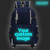 Zaino da Donna/Uomo Scuola Mochila Zaino Scolastico Personalizzato Aggiungi il Tuo Design Stampa Logo Testo Foto Fai da Te Personalizza Zaino Luminoso per Studenti