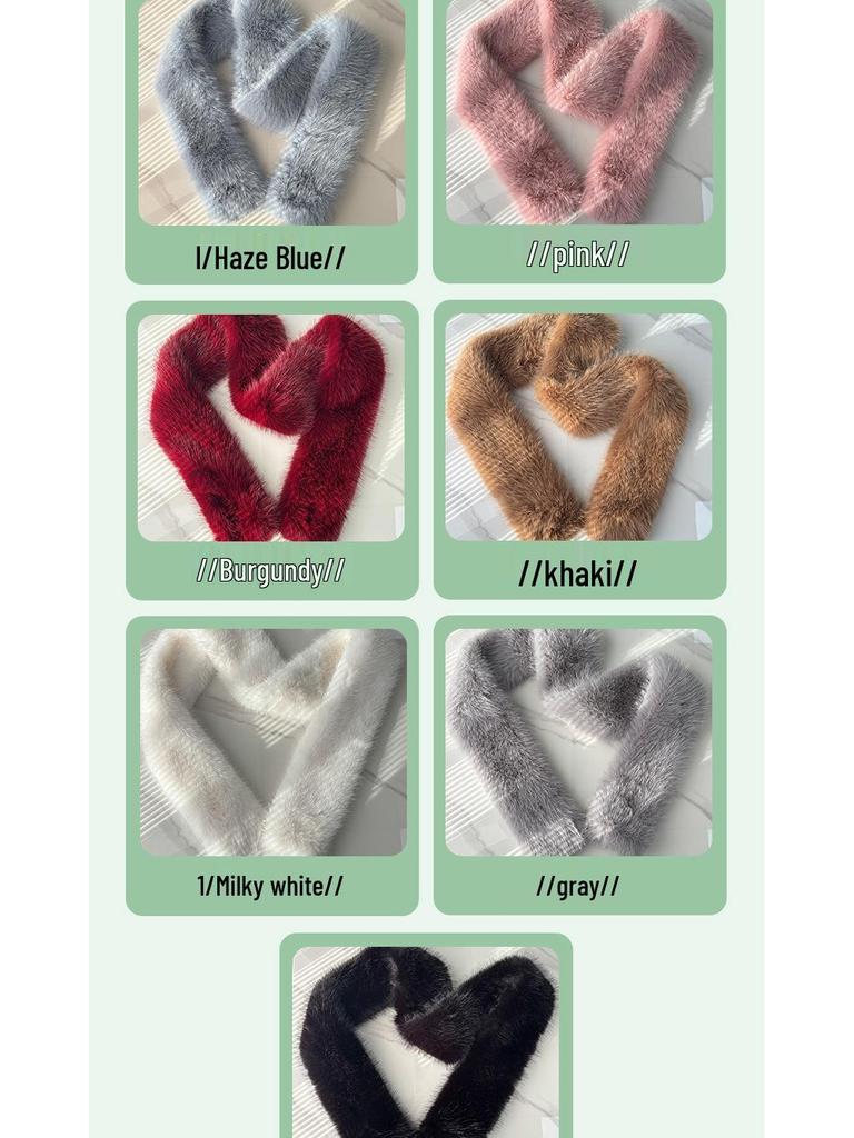 European and American Style Thickened Imitation Fox Fur Scarf: Warm, Versatile, Plush Neck Warmer