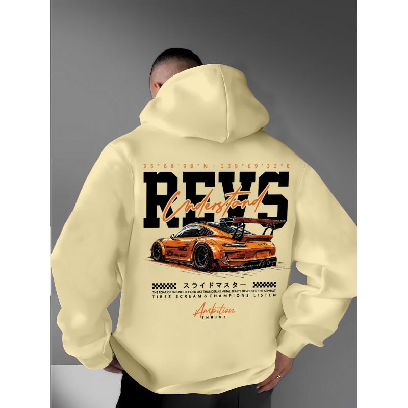 Kalın Tokyo Yarış Grafikli Kapüşonlu Oversize Sweatshirt Unisex Bol Kesim Kışlık Günlük Giyim