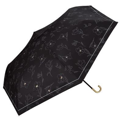 Mini Black Parasol with Flower Light UV Heat Suitable for Rain or Folding 55cm Perfect for and Stylish and Cute for Product [2025] Wpc. Drawing, 100%