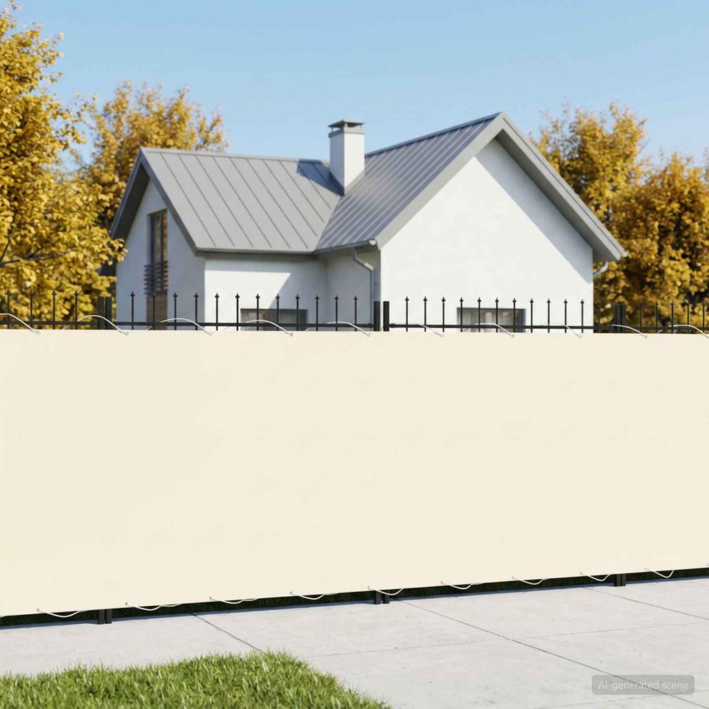 Balcony Privacy Screen 1.8 X 25 M Fabric with PU Coating Cream