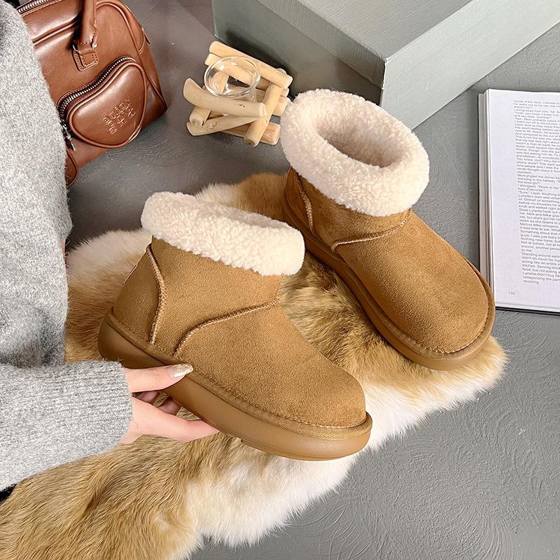 

Женские меховые зимние легкие теплые ботинки на толстой подошве, нескользящие, износостойкие, повседневные кроссовки, меховые хлопковые ботинки 40 верблюд