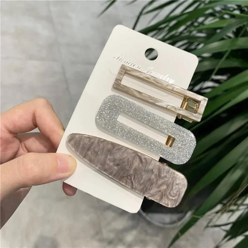 

3 шт./компл. корейский модный цветной ацетатный набор заколок для волос шпилька для женщин девочек заколки аксессуары ювелирные изделия заколка для волос головной убор