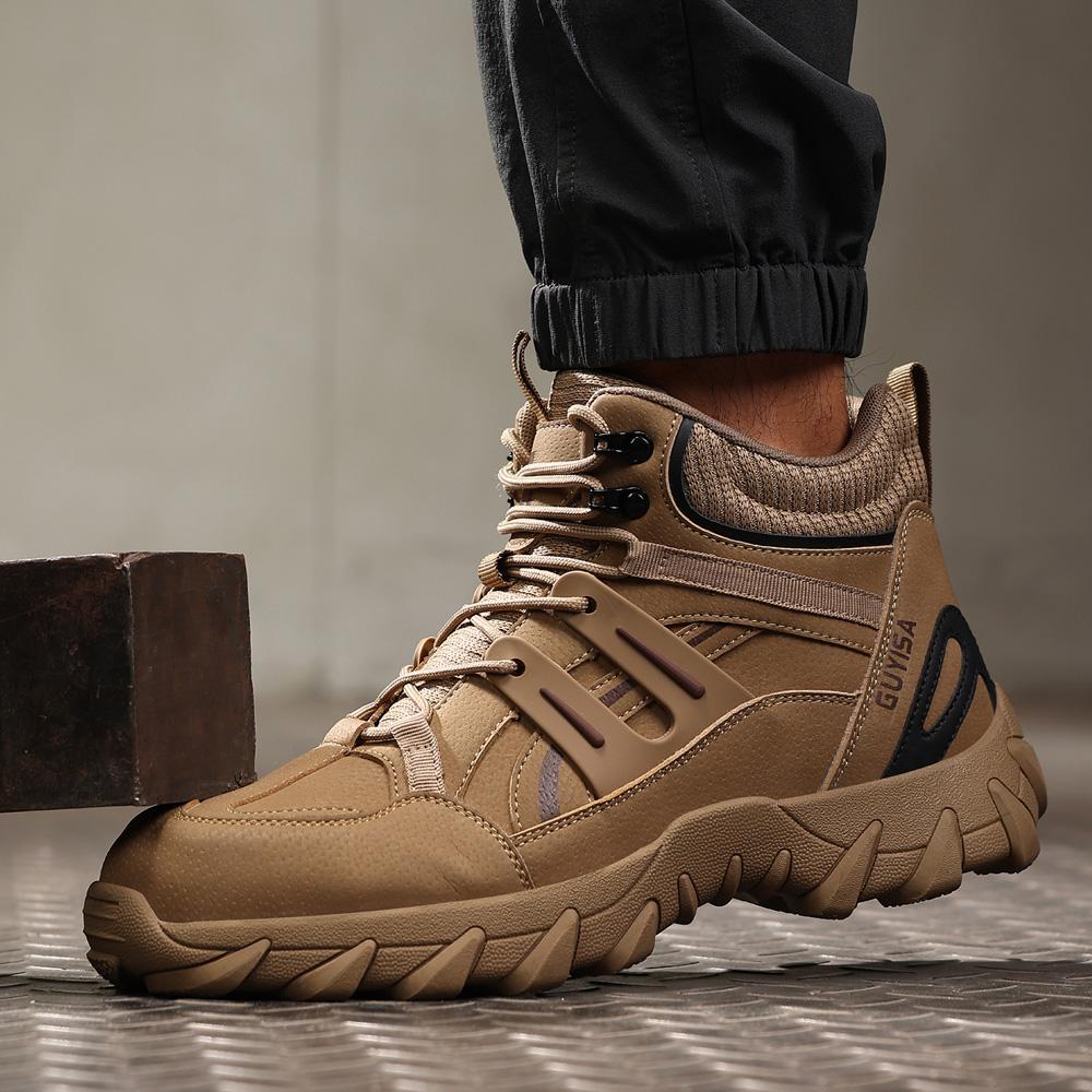 High Quality Men Safety Boots Anti-smash Steel Toe Shoes Anti Puncture Work Boots Comfort Wear-resistant Indestructible Shoes