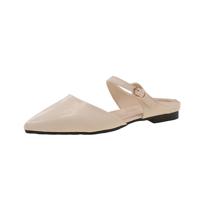 Fashion Flats Women Slippers Pointed Toe Sexy Mules Shoes Summer Sandals Woman 2025 Fashion New Designer Slingback Slides Ladies Shoes