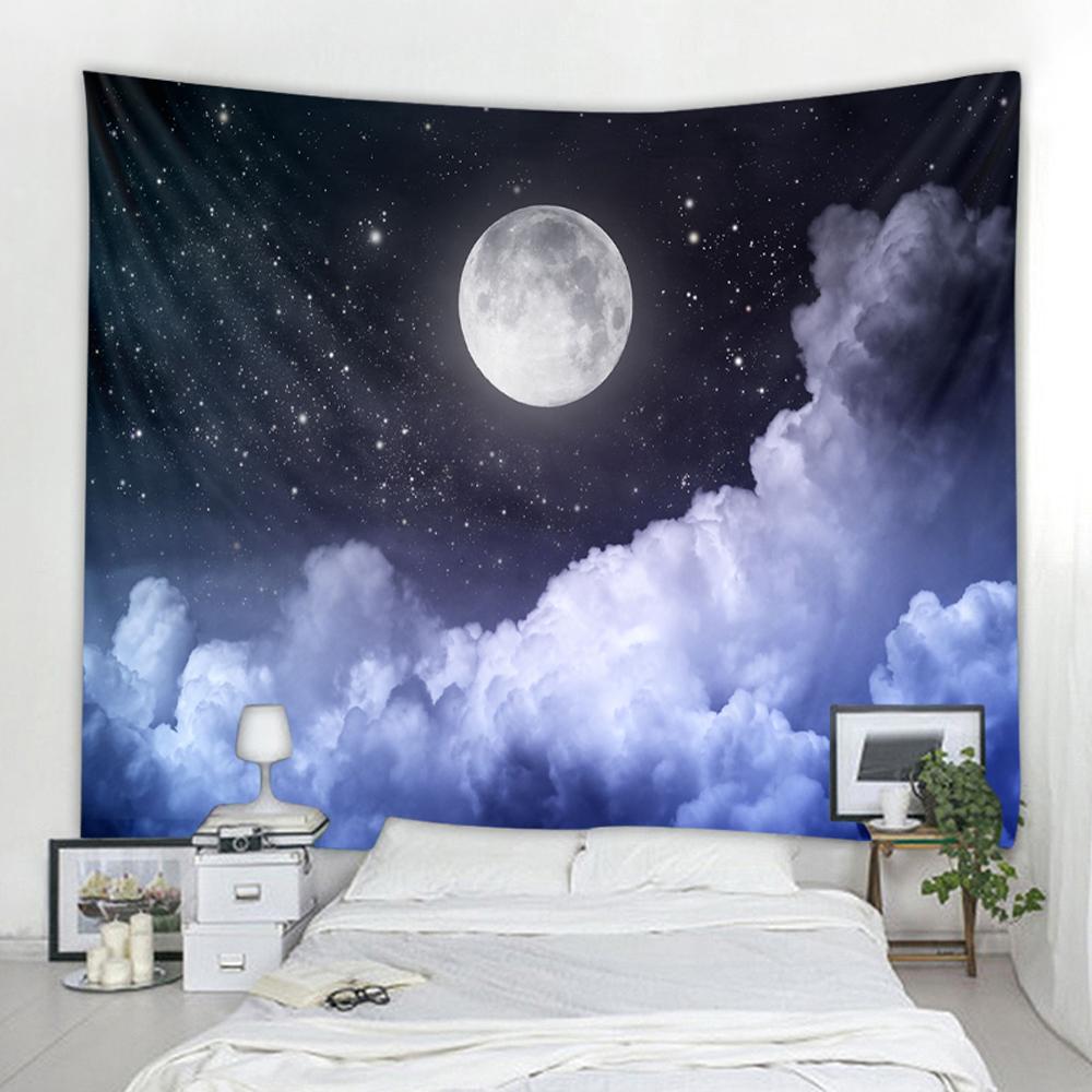 Dream Cloud Sky Moon Wall Hanging Tapestry Art Decoration Blanket Curtain Bedroom Living Room Decoration Tapestry