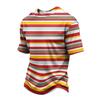 Men's Casual Quick-Dry Round Neck Short Sleeve Striped T-Shirt - Lightweight Mesh Breathable