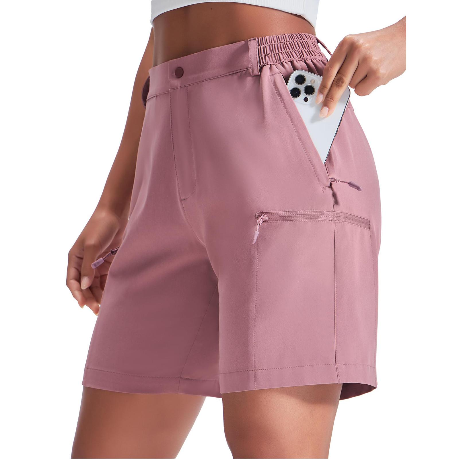 

Женские шорты быстросохнущие легкие эластичные УФ-защита карманы на молнии путешествия кемпинг XL хаки