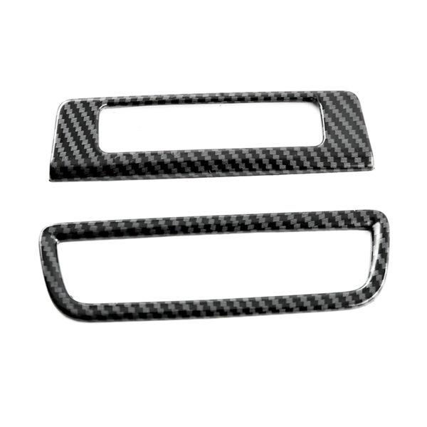 2 pcs Carbon Fiber Grain ABS Headlight Switch Cover for Car Interiors