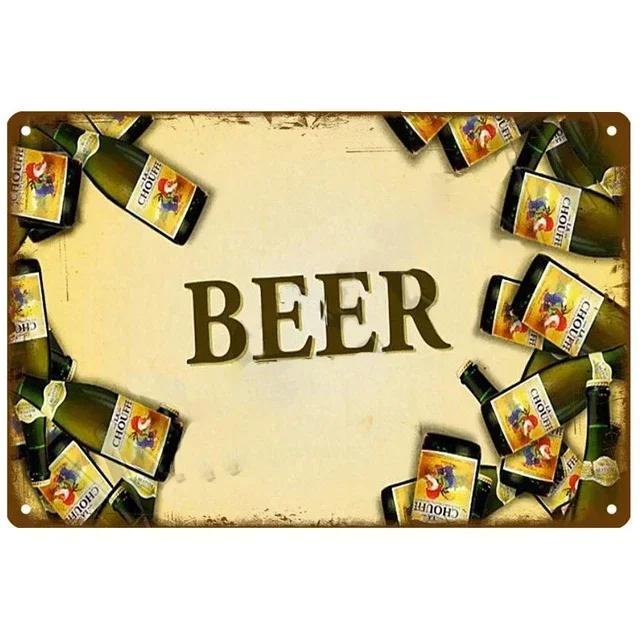 Mfoever Tin Sign Vintage Hertog Jan La Chouffe Beer Themed Metal Tin Sign Retro Belgian Brewery Wall Art Decor for Bar Pub Man Cave Rustic Iron P