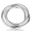 Bracelet Argent Triple Cercle pour Femme: Bijoux Solides Multi-Cercles de West Lake Beauty