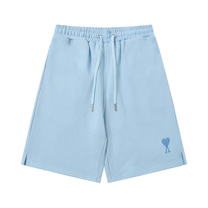 Ami Women's Heart Embroidered Casual Summer Sweatpants - Classic Straight-Leg with Drawstring
