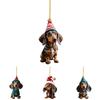 Dachshund Fun Cartoon Car Decor Pendant Colorful Acrylic Hanging Ornament For Holidays