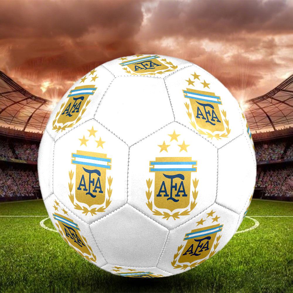 Argentina Football Logo Size 5 Soccer Ball, Machine-Stitched PVC, Durable & High Bounce, All Ages Fit, Fan Merchandise, Matches & Outdoor Use.
