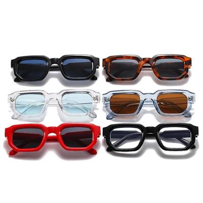 Square Sunglasses for Men Women UV400 Shades Vintage Blue Tea Punk Fashion Sun Glasses