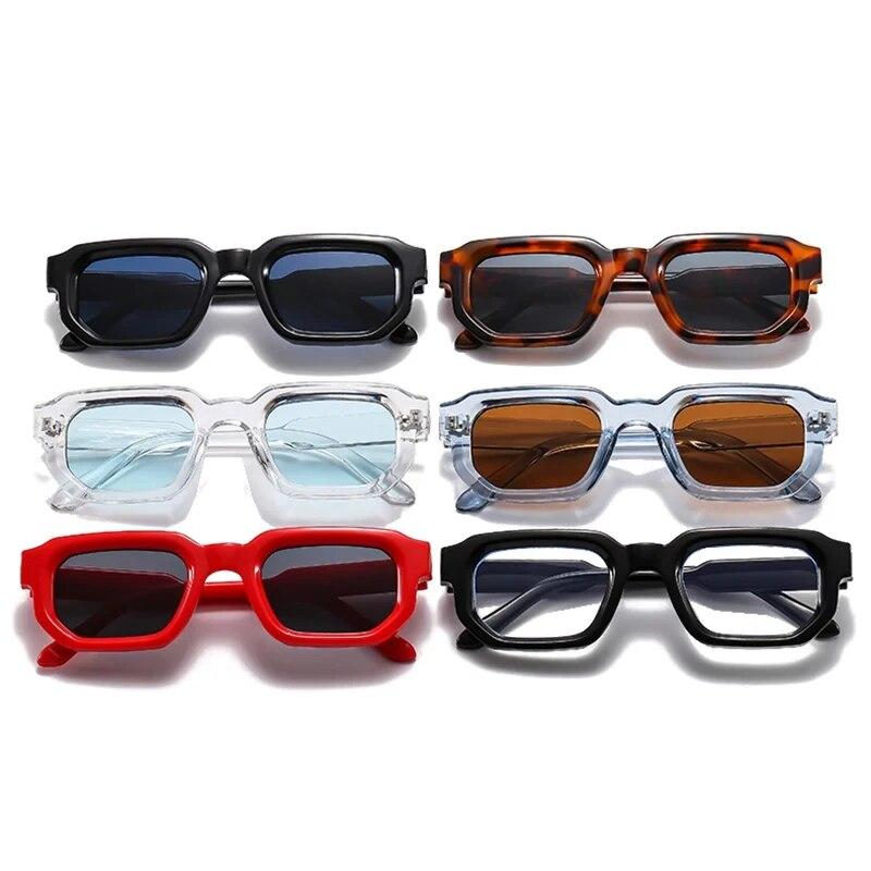 Square Sunglasses for Men Women UV400 Shades Vintage Blue Tea Punk Fashion Sun Glasses