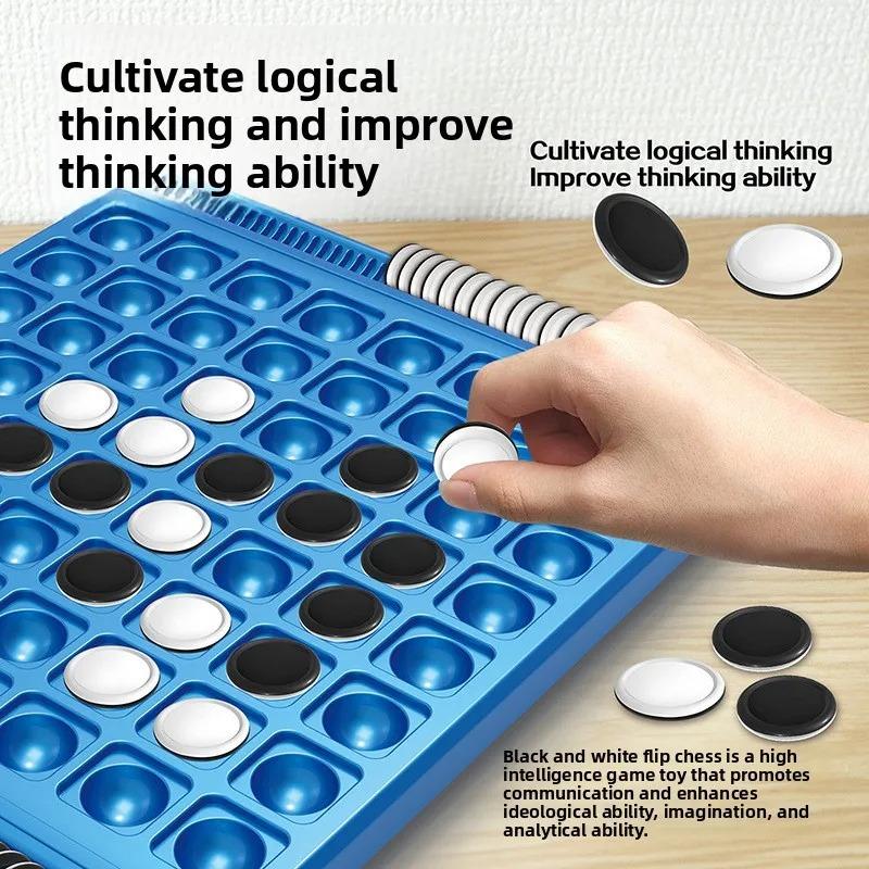 Zweiseitiges Flip-Board Strategiespiel für 2 Spieler Logiktraining Pädagogisches Gehirnjoggel-Spielzeug