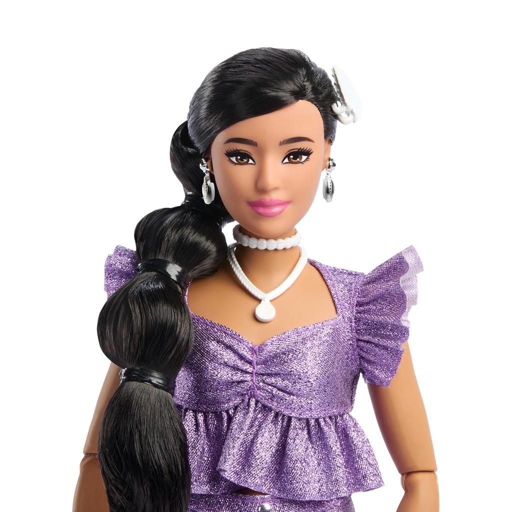 Barbie Deluxe Style Purple Hot Pants Dress-Up Doll House for Pretend Play, Ages 4 and Up, Purple, JFP43