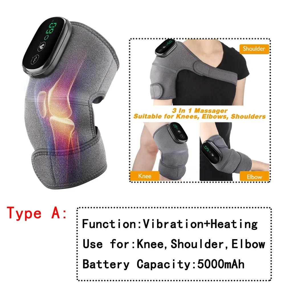Electric Knee Tempreature Massager Fomentation Vibration Massage Device Shoulder Elbow Joint Heating Knee Pad Blood Circulation