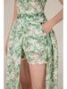 Vietnamese Designer Floral Embroidered Suspender Dress & Slim Split Long Skirt Set