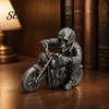 3D Printed Resin Model Skull Motorcycle Rider Statue, Cool Gothic Biker Skeleton Halloween Party Decoration Figurine, Motorbike Sculpture Desktop Car