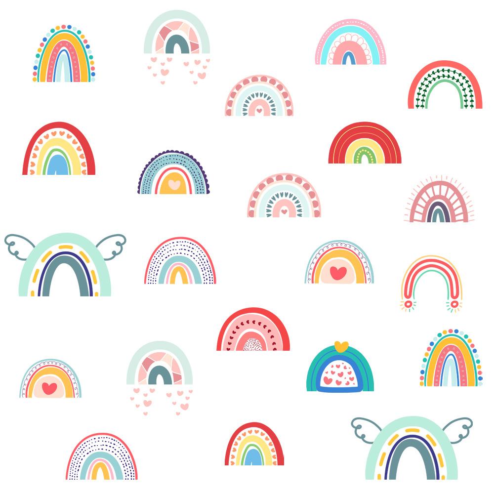 Cartoon Cute Rainbow Wall Stickers Bohemian Style Creative DIY Decoration Children's Room Bedroom Beautification Stickers