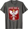 Vintage Polnischer Adler Wappen Polska Polen T-Shirt 100% Baumwolle Rundhals Sommer Kurzarm Lässig Unisex T-Shirt Größe S3XL