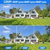 LS VISION 6K Outdoor WiFi Video Surveillance Camera 12MP Four-lens Three-screen AI Human Body Detection Bidirectional Voice IP Camera CCTV