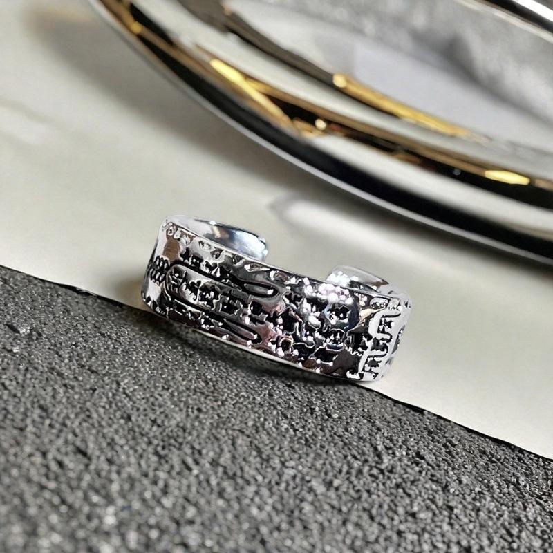 Simple Poker A Serpentine Black Drip Vintage Vintage Open Ring Niche Design Punk Personality Ring Female