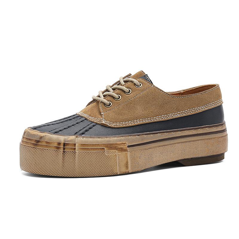 New niche retro board shoes platform invisible inner height increase commuting leisure duck hunting guard hunting X