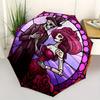 Day of the Dead Stained Wall ArtUmbrella, Portable 3-Fold Compact Umbrella,Christmas Gift ES668