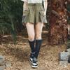 CHALLENGER Women'S Culottes With Detachable Mesh Big Pockets And Waist Drawstring, Khaki