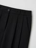 PREMIERE AMOUR Rich Blend Two-Tuck Wide Slacks - Black