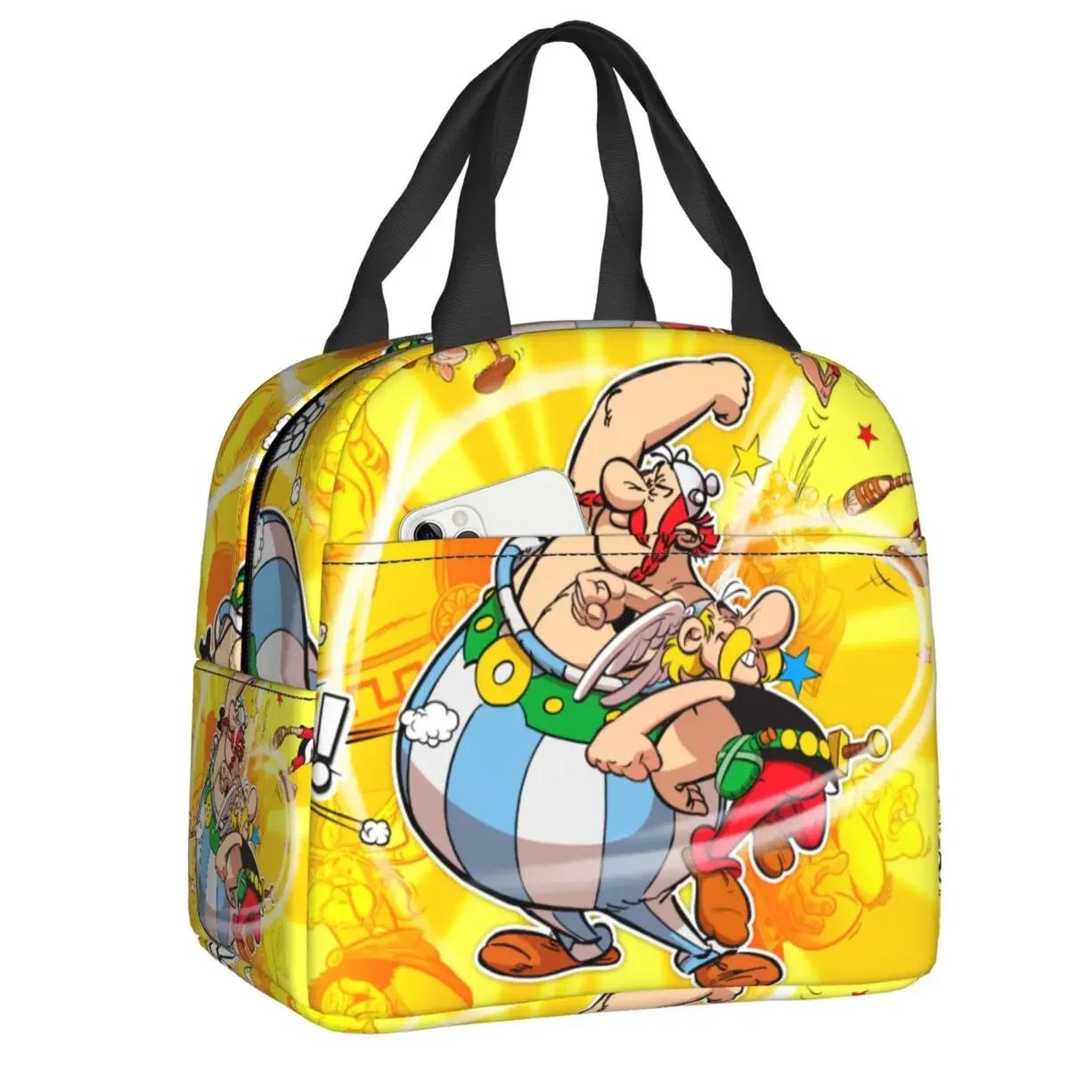 

Asterix And Obelix Lunch Box Adventure Manga Getafix Dogmatix Cooler Thermal Insulated Lunch Bag for Women Kids Food Bags 22x20x13CM чистий