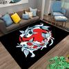 Elegant and Harmonious Koi Carp Rug Design Suitable for use as an anti-slip game mat for living room and bedroom sofas