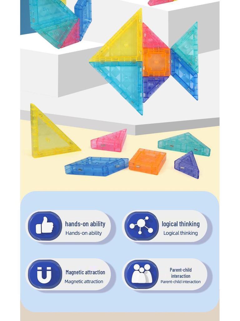 Puzzle Tangram Magnetic 3D pentru Educația Copilăriei Timpurii