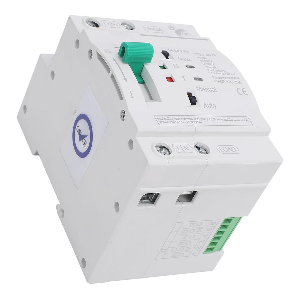Comutator Automat de Transfer Dublă Putere 63A 2P Montaj pe Șină DIN 35mm Comutator de Transfer Putere