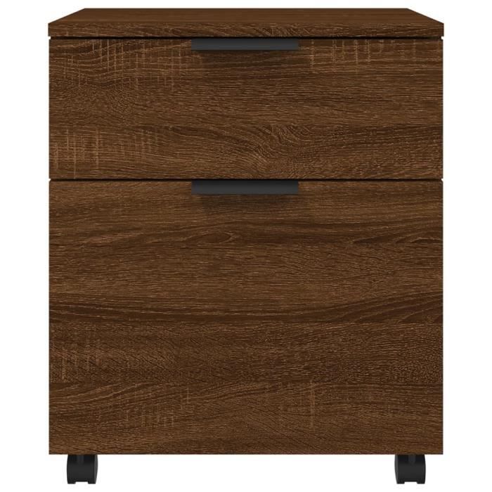 VidaXL Mobile Filing Cabinet with Wheels Brown Oak 45x38x54 Cm Wood 817137