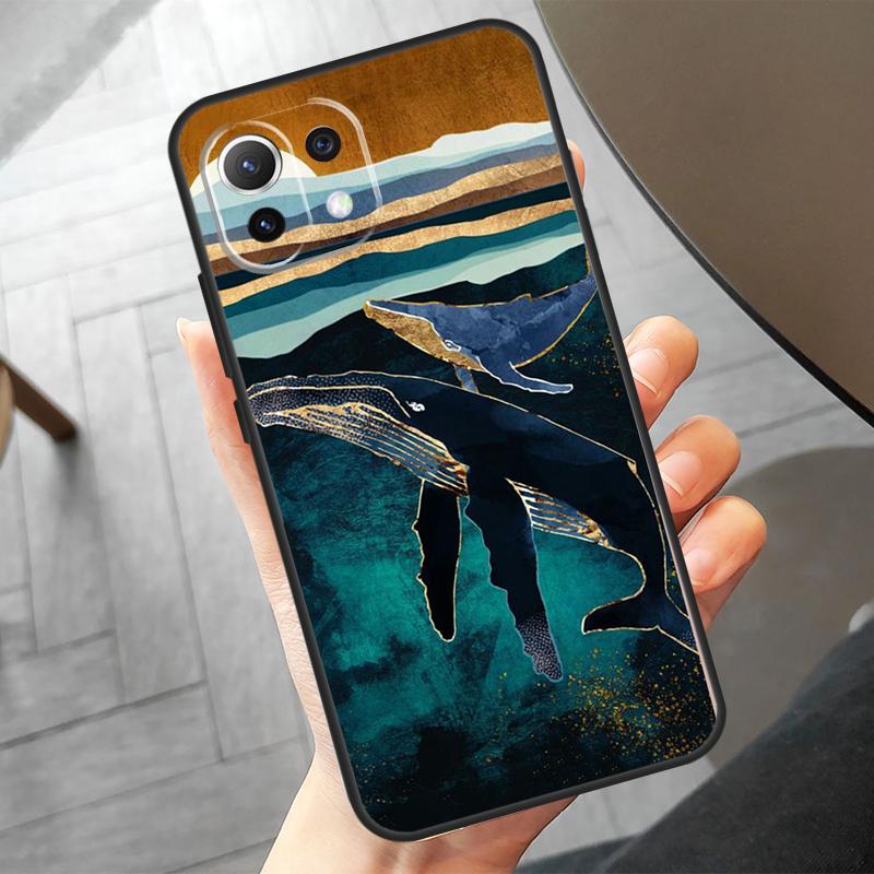 Whale Fish Wave Sea Case For Xiaomi 14 13 Ultra 11T 12T 13T Pro 12 Lite POCO X6 F6 Pro M6 X5 X3 F3 M5s F5 Cover