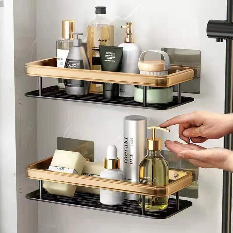 1Pc Wall-mounted Non-punching Square Basket Toilet Bath Toilet Washstand Wall Storage Rack Bathroom Rack