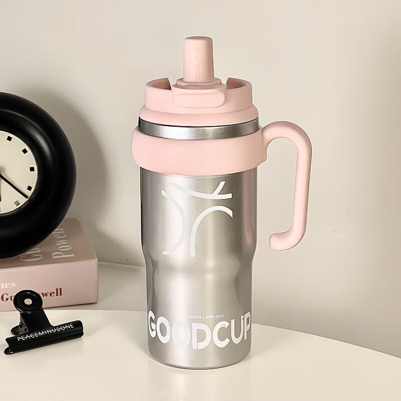 TLAKEHO Stainless Steel Dual-Drink Insulated Cup with Handle