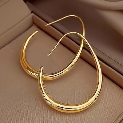 1 paio di orecchini da donna con goccia d'acqua fantastici e minimalisti, orecchini personalizzati e versatili con orecchini geometrici cavi