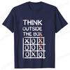 Retro Men's T-Shirt Think Outside The Box Print Short Sleeve T-Shirt Summer Casual Tees Top Loose Oversized T-Shirt for Men
