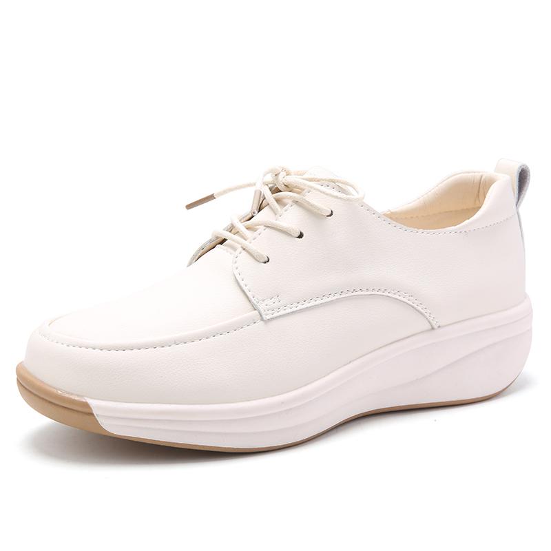 Women's Footwear Leather Driving Comfort Women’s Wedge Sneakers Casual Nurse Loafers for Girls Walking Minimalist Summer Maternity Shoes for Women