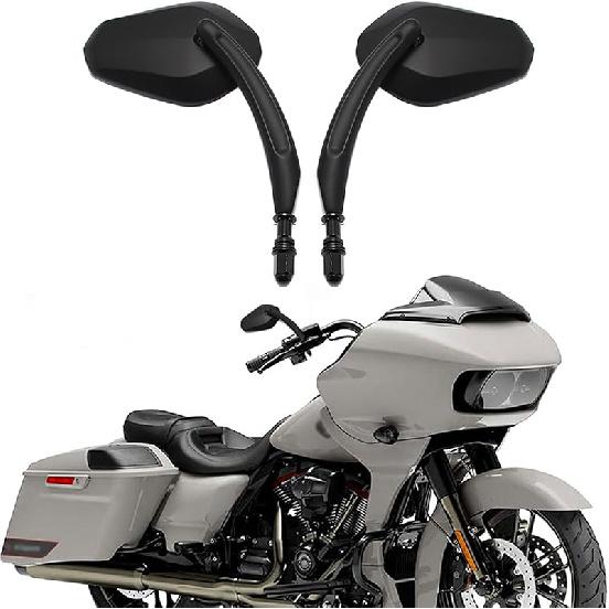 DREAMIZER 3" Motorcycle Vintage Mirrors Round Rear View Mirror 8Mm Black Compatible With Harley Davidson Dyna Bobber Softail Chopper Cruiser Cafe