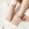 1 Pair Women Coral Velvet Socks Autumn Winter Fuzzy Thick Warm Fleece Mid-calf Socks Soft Fluffy Home Sleeping Slipper Socks