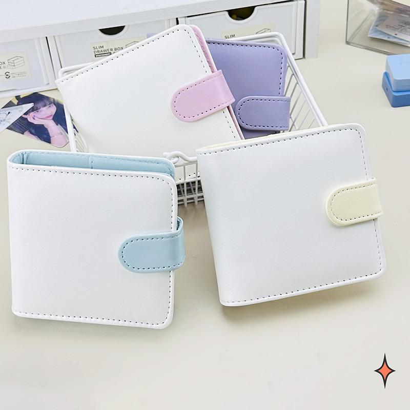 Mini Candy Farbe PU Leder Kpop Fotokarten Ordner Sammelbuch 3 Zoll Kartenaufbewahrung Idol Karte Fotoalbum Halter Buch Schreibwaren