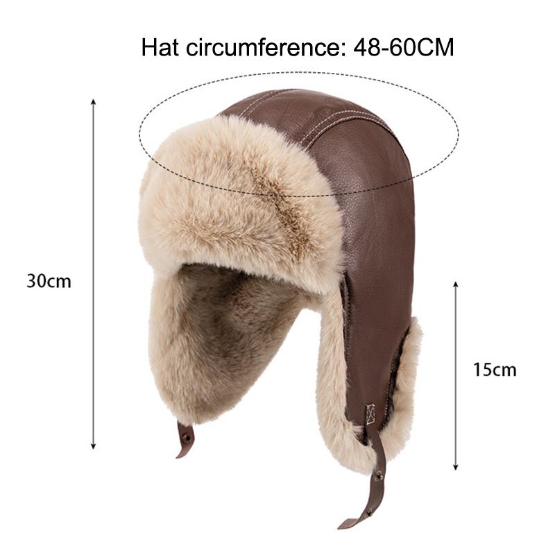 Winter Warm Ear Protector Head Cap For Men Women Outdoor Thick Windproof Warm Cycling Cap Retro Pilot Locomotive Warm Cap